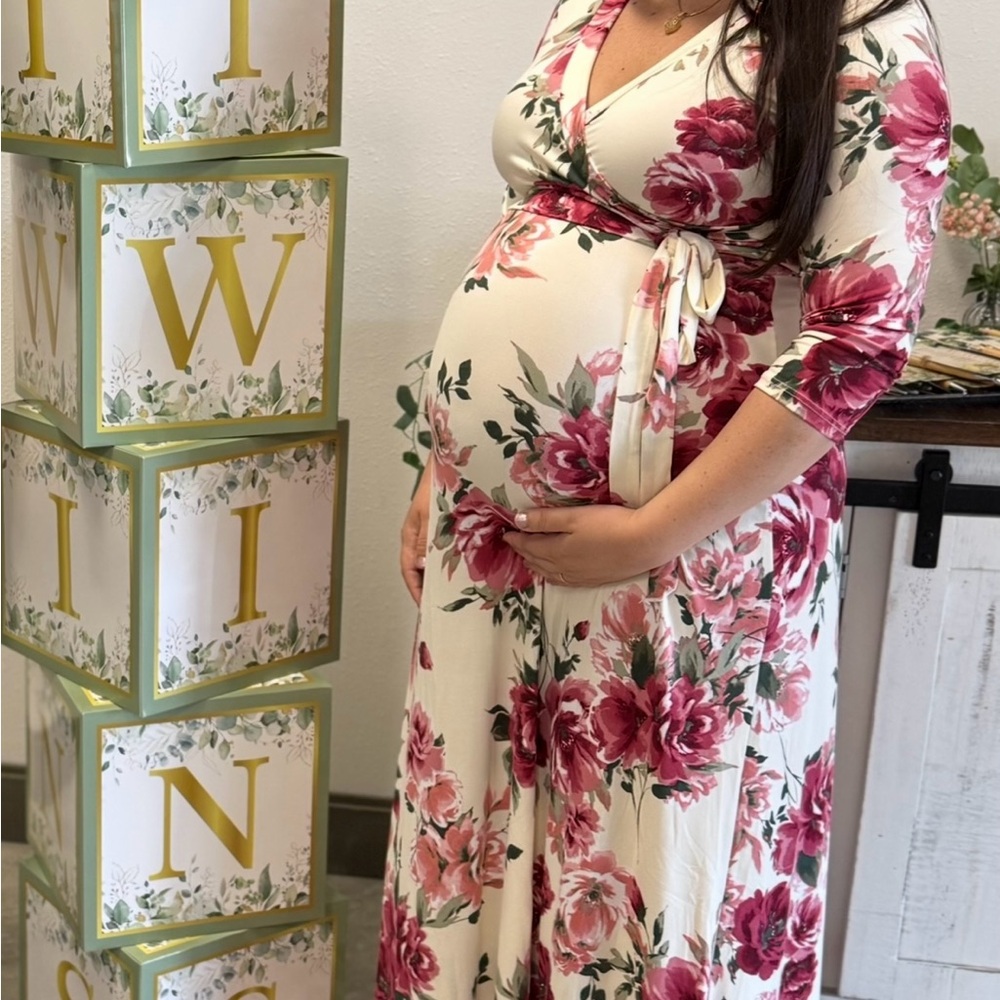 Pinkblush Maternity Floral Maxi Dress Size Medium